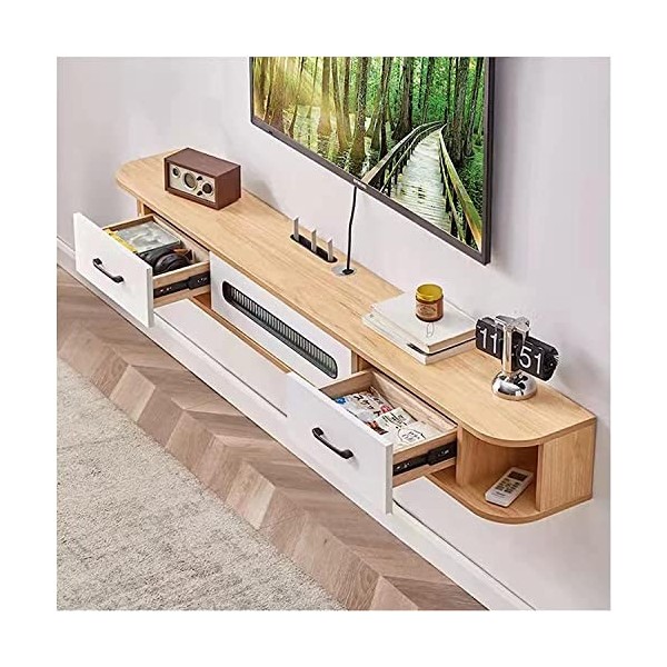 Meuble de télévision flottant à fixation murale, support de télévision de divertissement Mediao Console vidéo pour salon/gris