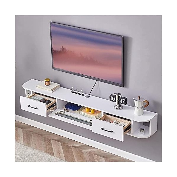 Meuble de télévision flottant à fixation murale, support de télévision de divertissement Mediao Console vidéo pour salon/gris