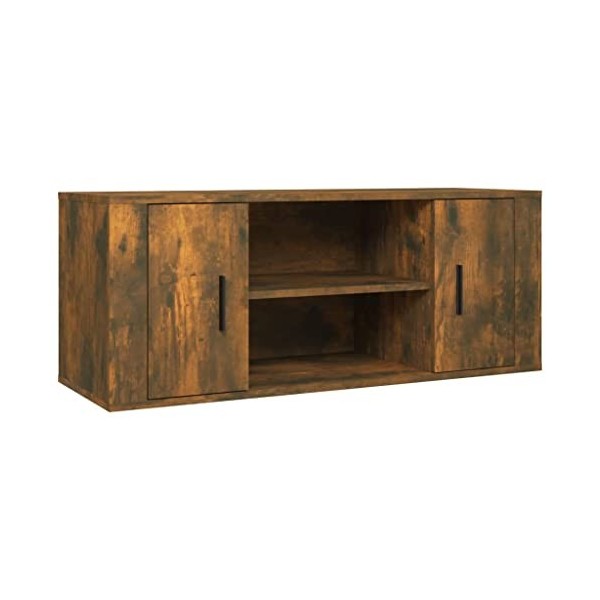 WREWING Meuble TV,Support pour Téléviseur Jusqu’à 50-80 Pouces,Table Télé avec Étagères Réglables,Bas Table TV Support de Tél