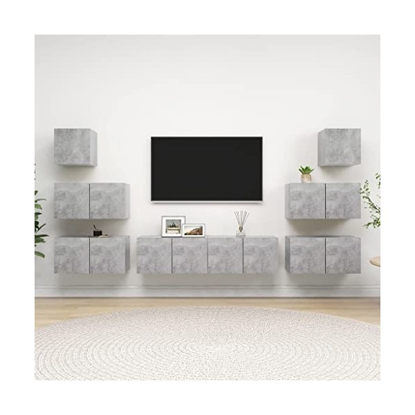 VEEKI Meuble TV, Meuble TV Suspendu, Meuble, Meuble TV avec Rangement，Meuble Industriel, Convient pour Salon ou Chambre, Ense