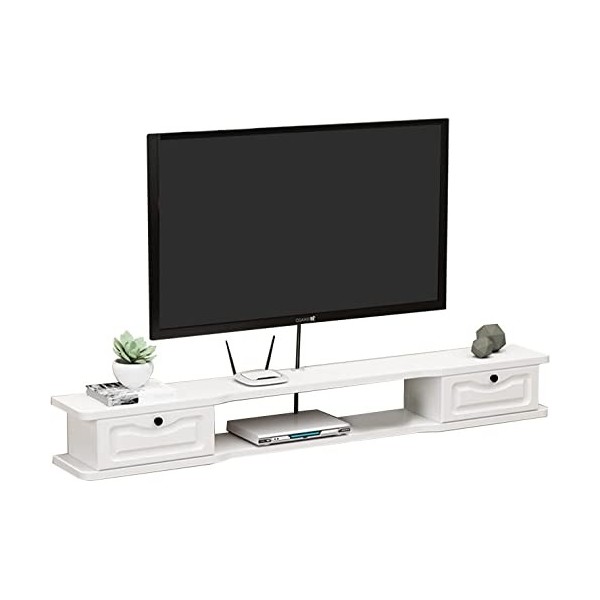 MABIBI Meuble TV flottant avec étagère composante, meuble TV en bois, console médiao/vidéo, 120 cm