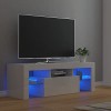 DJEKA Meuble TV LED Meuble TV Bois Meuble TV Haute Banc TV Meuble Television Meuble TV avec Rangement Table TV Salon Banc TV-