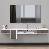 MABIBI Meuble TV mural flottant de 150 cm, étagère de rangement, meuble TV suspendu, console multimédia murale, étagère O et 