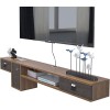 MABIBI Meuble TV mural à fixation murale, meuble TV suspendu, support TV flottant de 150 cm, étagère de rangement, étagère O 