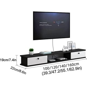 MABIBI Meuble TV mural pour salon, meuble TV flottant, étagère TV murale avec 3 rangements pour salon, centre de divertisseme