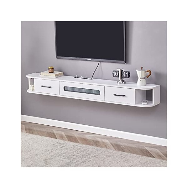 Kamnik Meuble TV Mural, Meuble TV Flottant, Console multimédia de Divertissement, étagères flottantes avec Porte, pour sous l