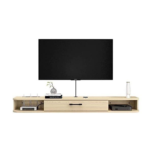 MABIBI Woodeno Meuble TV mural flottant pour chambre à coucher, salon, 140 cm 120/140 cm