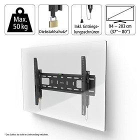 Tilt Support Mural TV Professionnel Noir 203 cm 80" 600 x 400