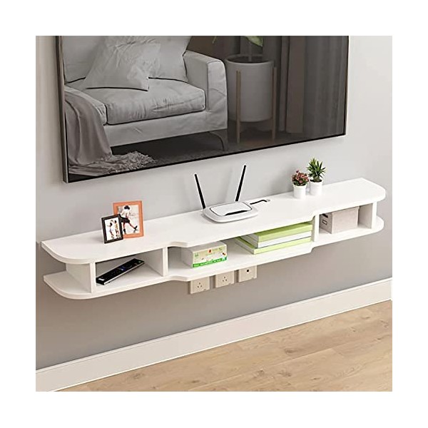MABIBI Meuble TV mural, meuble TV flottant avec 3 rangements pour salon, bureau, chambre à coucher, support mural, unité de d