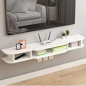 MABIBI Meuble TV mural, meuble TV flottant avec 3 rangements pour salon, bureau, chambre à coucher, support mural, unité de d