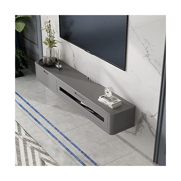 MABIBI Meuble TV mural flottant à fixation murale – Meuble TV, centre de divertissement, étagères de rangement pour récepteur