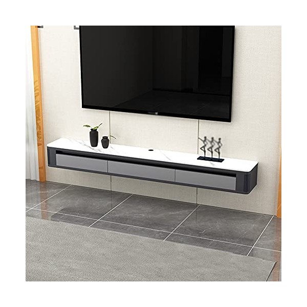 EsEntL Meuble TV Flottant, Console multimédia en Bois de Type tiroir, Meuble TV Suspendu avec Trou pour Fil, pour Chambre à C