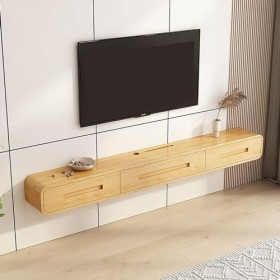 Meuble TV Suspendu, Meuble Tele Mural, Moderne Meuble Television Bois avec Tiroirs, Étroit Table TV Salon Color : Log, Size 