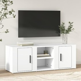 Maxspace TV Meuble, Meuble Tele, Meuble TV Chambre, Meuble TV IindustrielBlanc 100x31,5x35 cm Bois dingénierieConvient à la 