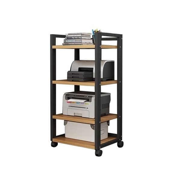 YCOVSFP Support Multimédia AV À 4 Niveaux, Meuble Dangle En Bois, Support Audio Stéréo, Support Stéréo Multimédia Multifonct