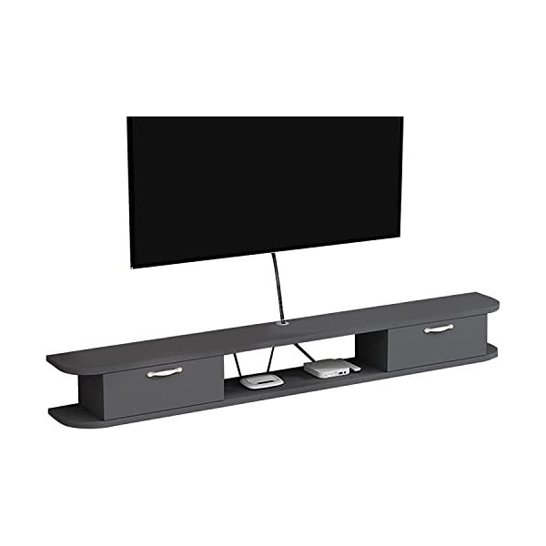 Uvency Meuble Tv Mural Console Multimédia Murale ， Étagère de Stockageo Vidéo Flottante ， Étagère Flottante Pour Composants d