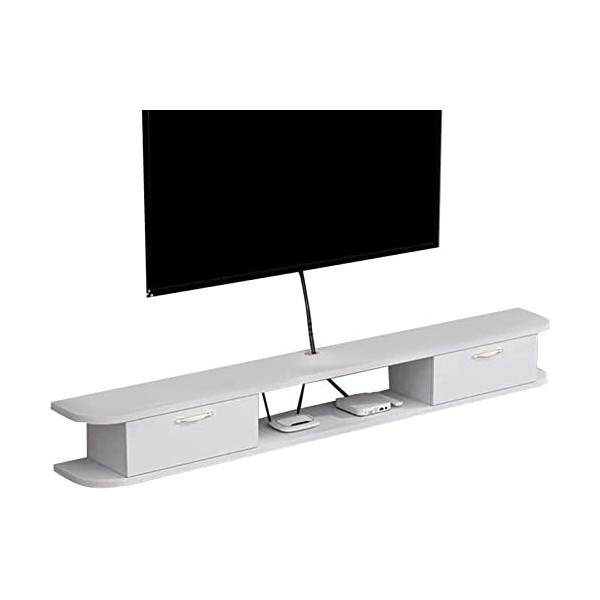 Uvency Meuble Tv Mural Console Multimédia Murale ， Étagère de Stockageo Vidéo Flottante ， Étagère Flottante Pour Composants d