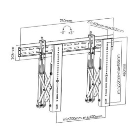 SboX LVW02-46F Support Mural pour TV inclinable et articulé de 37 à 70 Pouces, VESA de 200 x 200 à 400 x 600 mm, 45 kg