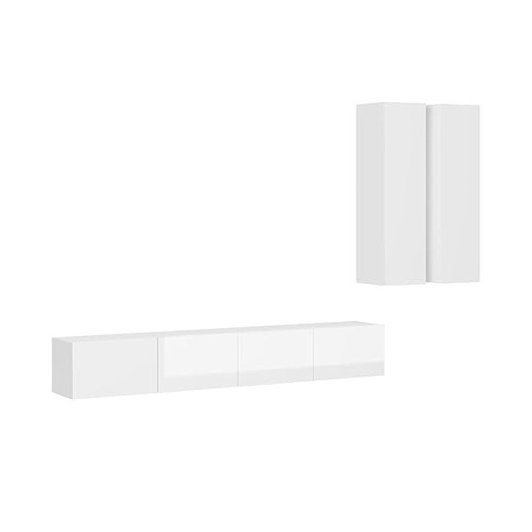 VEEKI Meuble TV, Meuble TV Suspendu, Meuble, Meuble TV avec Rangement，Meuble Industriel, Convient pour Salon ou Chambre, Ense