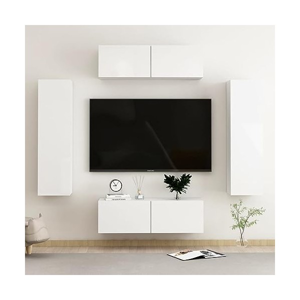 VEEKI Meuble TV, Meuble TV Suspendu, Meuble, Meuble TV avec Rangement，Meuble Industriel, Convient pour Salon ou Chambre, Ense