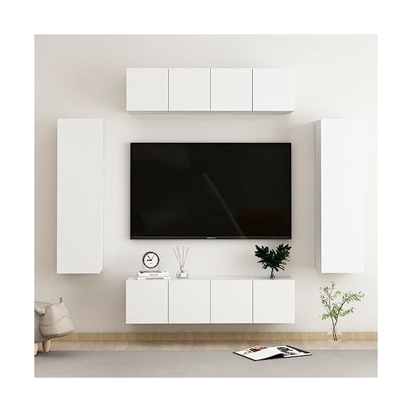 VEEKI Meuble TV, Meuble TV Suspendu, Meuble, Meuble TV avec Rangement，Meuble Industriel, Convient pour Salon ou Chambre, Ense