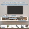Unité TV Flottante Blanche, Center De Divertissement Mural, Console Multimédia 52,3 Pouces pour sous La Télévision, Petit Meu