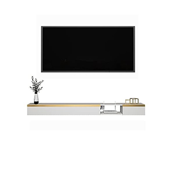 EsEntL Meuble TV Mural Étagère Flottante pour Meuble TV, Console multimédia Murale, étagère de Rangement pour Centre de Diver