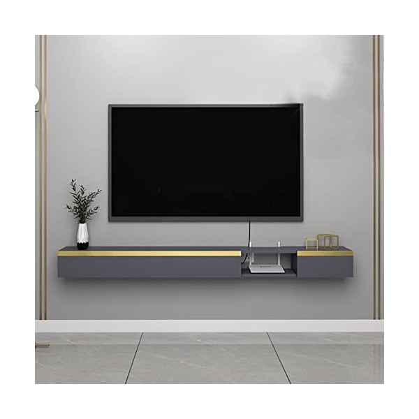 EsEntL Meuble TV Mural Étagère Flottante pour Meuble TV, Console multimédia Murale, étagère de Rangement pour Centre de Diver