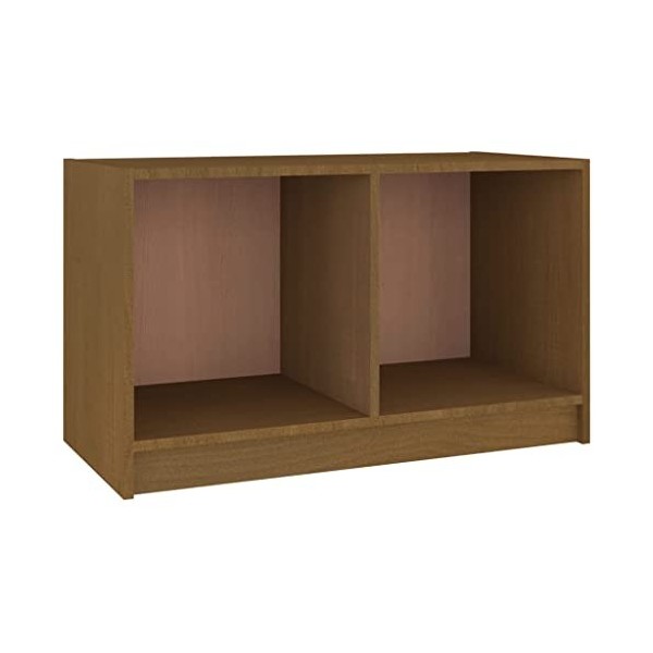 homiuse Meuble TV Marron Miel 70x33x42 cm Bois de Pin Massif Armoire HiFi Décoration Intérieure Meuble de Télévision Table Sa