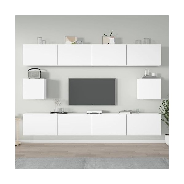 VEEKI Meuble TV, Meuble TV Suspendu, Meuble TV Industriel, Meuble TV Bois, Meuble Chambre, Convient pour Salon ou Chambre, En