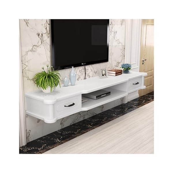 Meuble TV Flottant, Meuble TV Mural 55", Console TV Flottante Moderne, Centre de Divertissement Flottant avec étagères de Ran