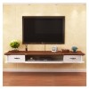 Meuble TV Flottant, Meuble TV Mural 55", Console TV Flottante Moderne, Centre de Divertissement Flottant avec étagères de Ran