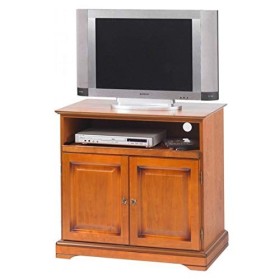 ACTUAL DIFFUSION Alsace Meuble TV Plateau Pivotant 2 Portes Louis Philippe, Bois, 46,5x82x77 cm