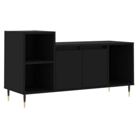 vidaXL Meuble TV, Armoire de Télévision avec 5 Compartiments, Meuble Télé avec Portes Salon Salle de Séjour, Moderne, Noir Bo
