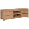LAPOOH Meuble TV 115x30x40 cm Bois de Teck Massif,Table Television Salon,Meuble TV Haut,Meuble Télé Haut