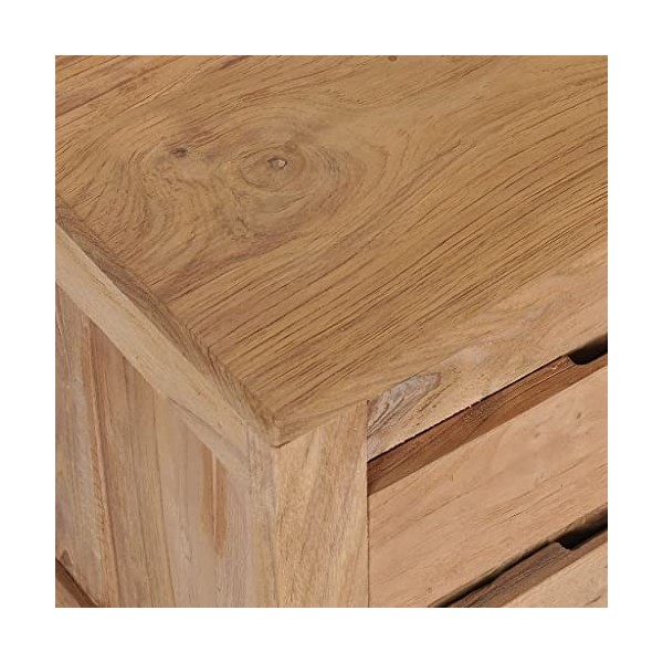 LAPOOH Meuble TV 115x30x40 cm Bois de Teck Massif,Table Television Salon,Meuble TV Haut,Meuble Télé Haut