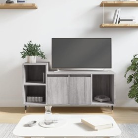 vidaXL Meuble TV, Armoire de Télévision avec 5 Compartiments, Meuble Télé avec Portes Salon Salle de Séjour, Moderne, Gris So