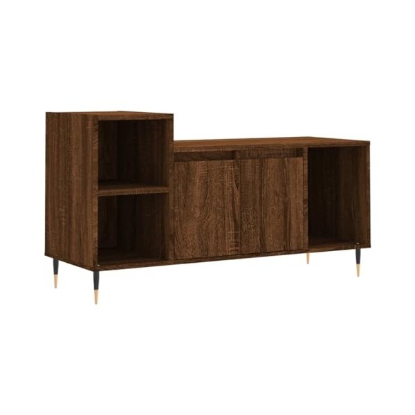 vidaXL Meuble TV, Armoire de Télévision avec 5 Compartiments, Meuble Télé avec Portes Salon Salle de Séjour, Moderne, Chêne M