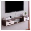 Kamnik Meuble TV Mural, Meuble TV Flottant, Clapier de Rangement pour Console Multimédia, Étagères de Rangement, avec Trous p