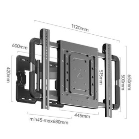 Pied TV Support Universel Support mural TV à mouvement complet pour téléviseurs de 55 à 120 pouces, support TV inclinable à d