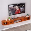Meuble TV, Meuble Bas TV, étagères flottantes, Console multimédia TV Murale, Meuble TV Mural en Bois Massif pour Chambre à Co