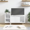 vidaXL Meuble TV, Armoire de Télévision avec 5 Compartiments, Meuble Télé avec Portes Salon Salle de Séjour, Moderne, Blanc B
