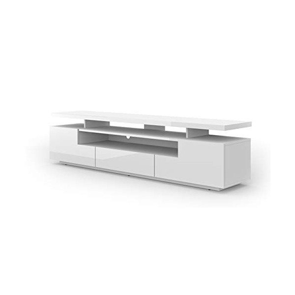 Homlando Meuble TV Eva 195 cm - Meuble TV bas avec espace de rangement pour la chambre - Meuble TV et multimédia - Console TV