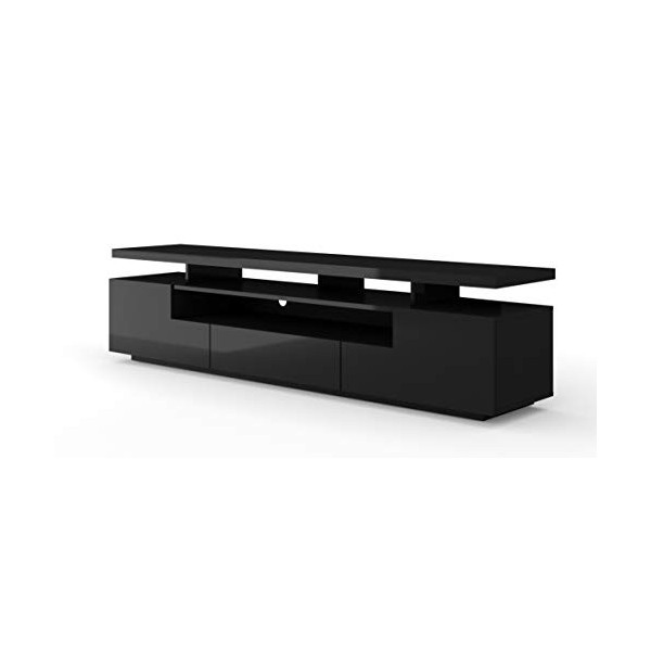 Homlando Meuble TV Eva 195 cm - Meuble TV bas avec espace de rangement pour la chambre - Meuble TV et multimédia - Console TV