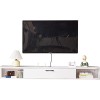 Uvency Console Multimédia Murale, Meuble Tv Flottant, Étagère de Rangement Multimédia Pour Chambre À Coucher, 100/120/140 Cm,