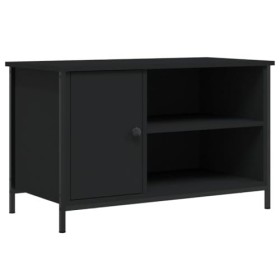 Meuble TV Noir 80x40x50 cm Bois dingénierie - Meuble télé, Meuble TV Industriel, Meuble Chambre, Convient pour Salon ou Cham