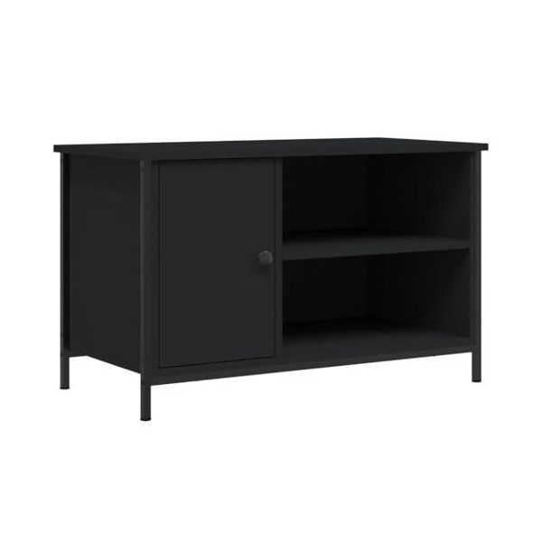 Meuble TV Noir 80x40x50 cm Bois dingénierie - Meuble télé, Meuble TV Industriel, Meuble Chambre, Convient pour Salon ou Cham