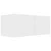 Meuble TV Blanc 80x30x30 cm Bois dingénierie - Banc TV, Meuble TV Suspendu, Convient pour Salon ou Chambre