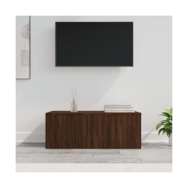 Meuble TV,Étagère TV Flottante, Support de Télévision Flottant Fixé au Mur Centre de Console Multimédia de Divertissement Gra