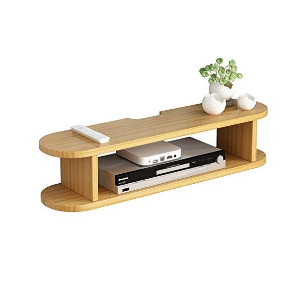 SORVA Meuble TV, Lowboard TV, étagères flottantes, étagère Flottante pour Composants de Meuble TV, Bois de pin 80 cm, Disponi